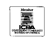 MEMBER ICBA INDEPENDENT COMMUNITY BANKERS OF AMERICA
