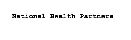 NATIONAL HEALTH PARTNERS