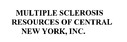 MULTIPLE SCLEROSIS RESOURCES OF CENTRALNEW YORK, INC.