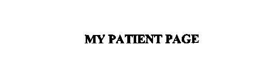 MY PATIENT PAGE