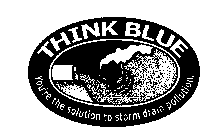 THINK BLUE YOU'RE THE SOLUTION TO STORM DRAIN POLLUTION.