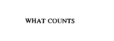 WHAT COUNTS