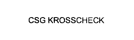 CSG KROSSCHECK