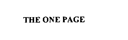 THE ONE PAGE