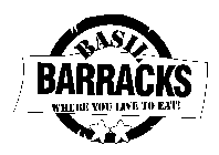 BASIL BARRACKS WHERE YOU LIVE TO EAT!
