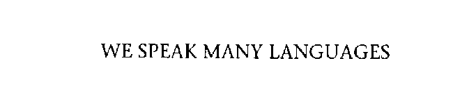 WE SPEAK MANY LANGUAGES
