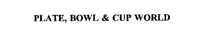 PLATE, BOWL & CUP WORLD