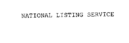 NATIONAL LISTING SERVICE