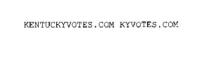 KENTUCKYVOTES.COM KYVOTES.COM