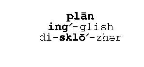 PLAN ING- GLISH DI- SKLO- ZHER