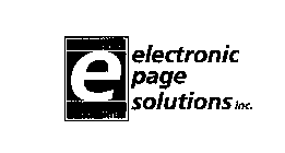 ELECTRONIC PAGE SOLUTIONS INC THE KEY TO ELECTRONIC DOCUMENTS