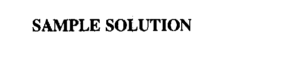 SAMPLE SOLUTION