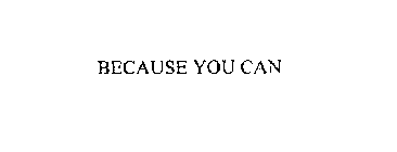 BECAUSE YOU CAN
