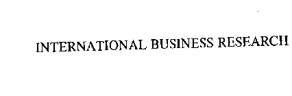 INTERNATIONAL BUSINESS RESEARCH