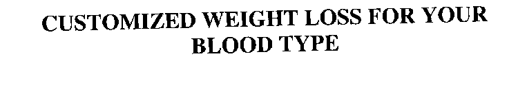 CUSTOMIZED WEIGHT LOSS FOR YOUR BLOOD TYPE