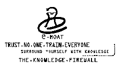 E-MOAT TRUST. NO . ONE . TRAIN . EVERYONE SURROUND YOURSELF WITH KNOWLEDGE THE . KNOWLEDGE . FIREWALL