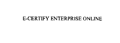 E-CERTIFY ENTERPRISE ONLINE