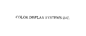 COLOR DISPLAY SYSTEMS INC.