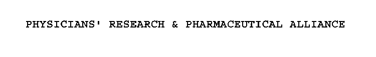 PHYSICIANS' RESEARCH & PHARMACEUTICAL ALLIANCE