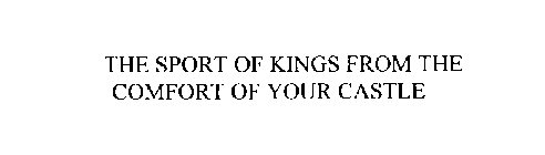 THE SPORT OF KINGS FROM THE COMFORT OF YOUR CASTLE