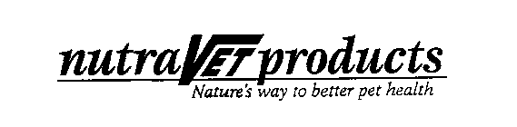 NUTRAVET PRODUCTS NATURE'S WAY TO BETTER PET HEALTH