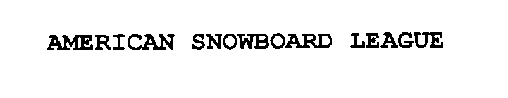 AMERICAN SNOWBOARD LEAGUE