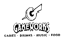 G GAMEWORKS GAMES DRINKS MUSIC FOOD