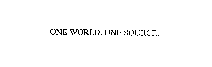 ONE WORLD. ONE SOURCE.