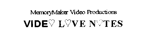 MEMORYMAKER VIDEO PRODUCTIONS VIDEO LOVE NOTES