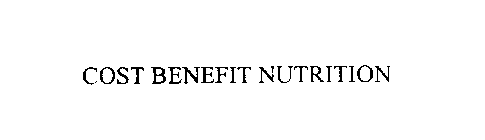 COST BENEFIT NUTRITION