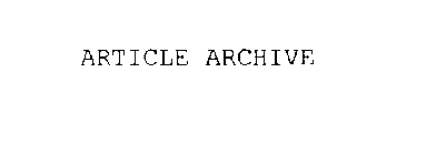 ARTICLE ARCHIVE