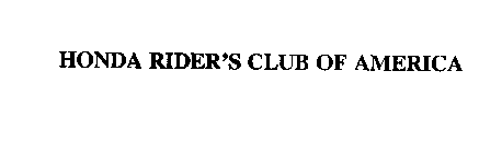 HONDA RIDER'S CLUB OF AMERICA
