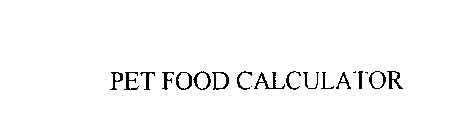 PET FOOD CALCULATOR