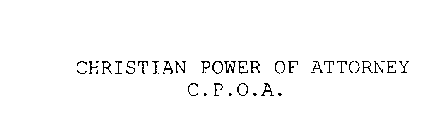 CHRISTIAN POWER OF ATTORNEY C.P.O.A.