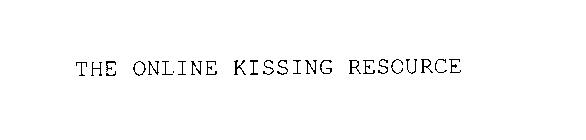 THE ONLINE KISSING RESOURCE