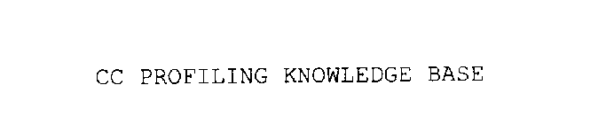 CC PROFILING KNOWLEDGE BASE