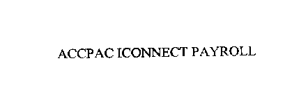 ACCPAC ICONNECT PAYROLL