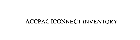 ACCPAC ICONNECT INVENTORY