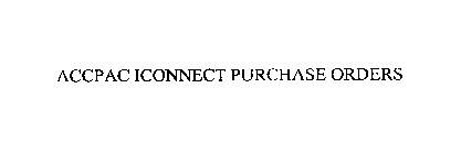 ACCPAC ICONNECT PURCHASE ORDERS
