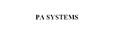 PA SYSTEMS