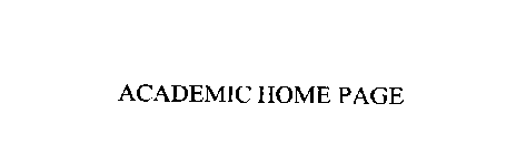 ACADEMIC HOME PAGE