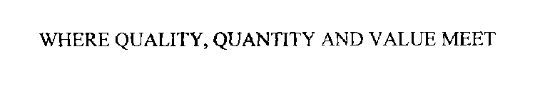 WHERE QUALITY, QUANTITY AND VALUE MEET