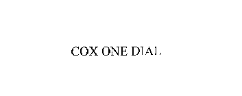 COX ONE DIAL