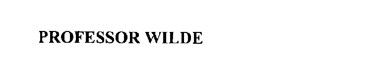 PROFESSOR WILDE'S