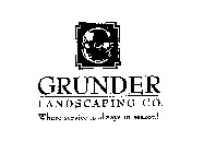 GRUNDER LANDSCAPING CO.  WHERE SERVICE IS ALWAYS IN SEASON!
