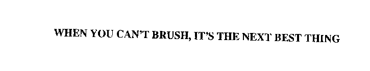 WHEN YOU CAN'T BRUSH, IT'S THE NEXT BEST THING