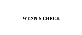 WYNN'S CHECK