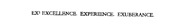 EX3 EXCELLENCE. EXPERIENCE. EXUBERANCE.