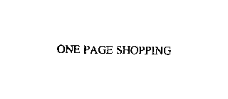 ONE PAGE SHOPPING