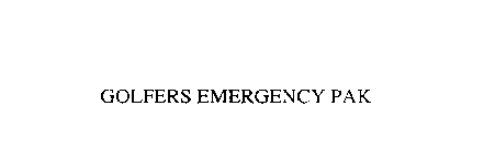 GOLFERS EMERGENCY PAK